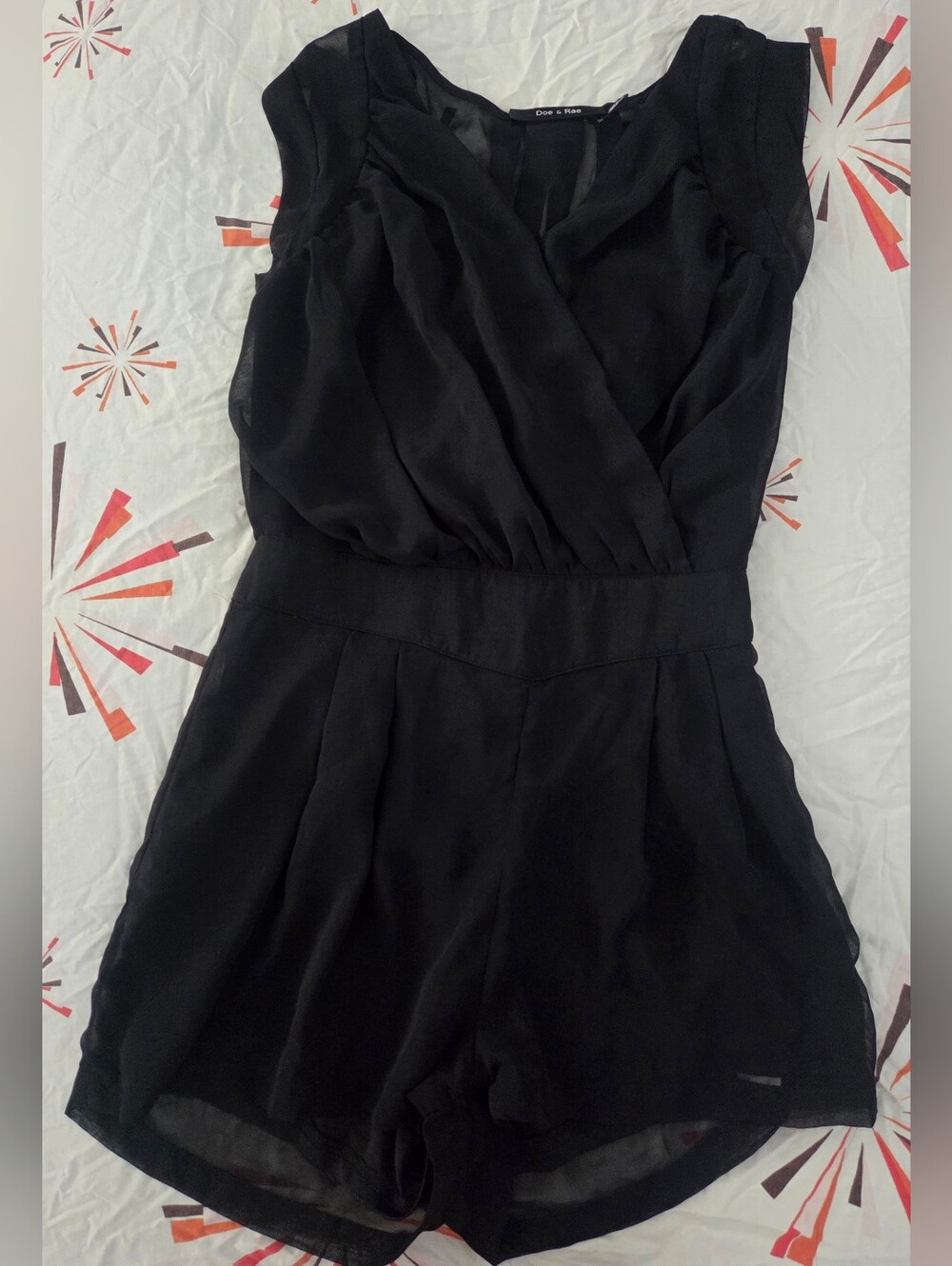 Doe & Rae Black Sleeveless Romper
